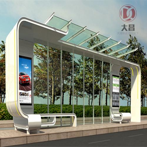 户外长款太阳能公交候车亭厂家定制款公交站台广告牌灯箱